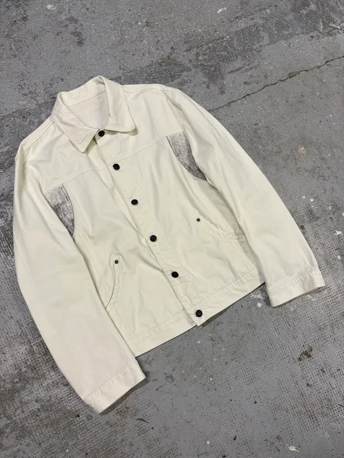 2000s Moschino Eroded Creamy White Buttoned Jacket sINvRaA 3