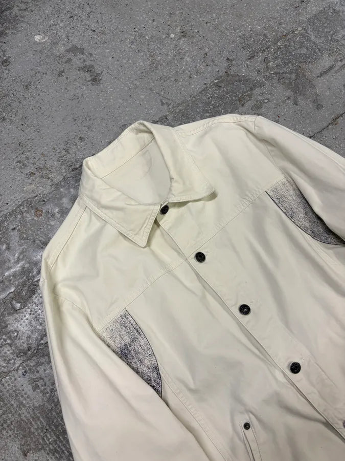 2000s Moschino Eroded Creamy White Buttoned Jacket sINvRaA 4