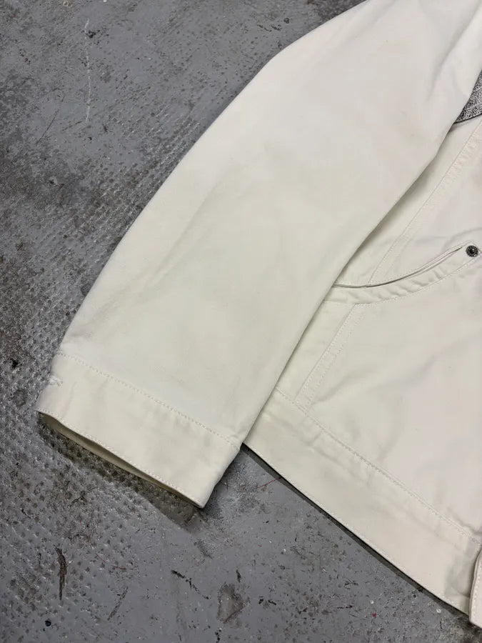 2000s Moschino Eroded Creamy White Buttoned Jacket sINvRaA 7