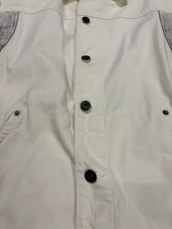 2000s Moschino Eroded Creamy White Buttoned Jacket sINvRaA 9