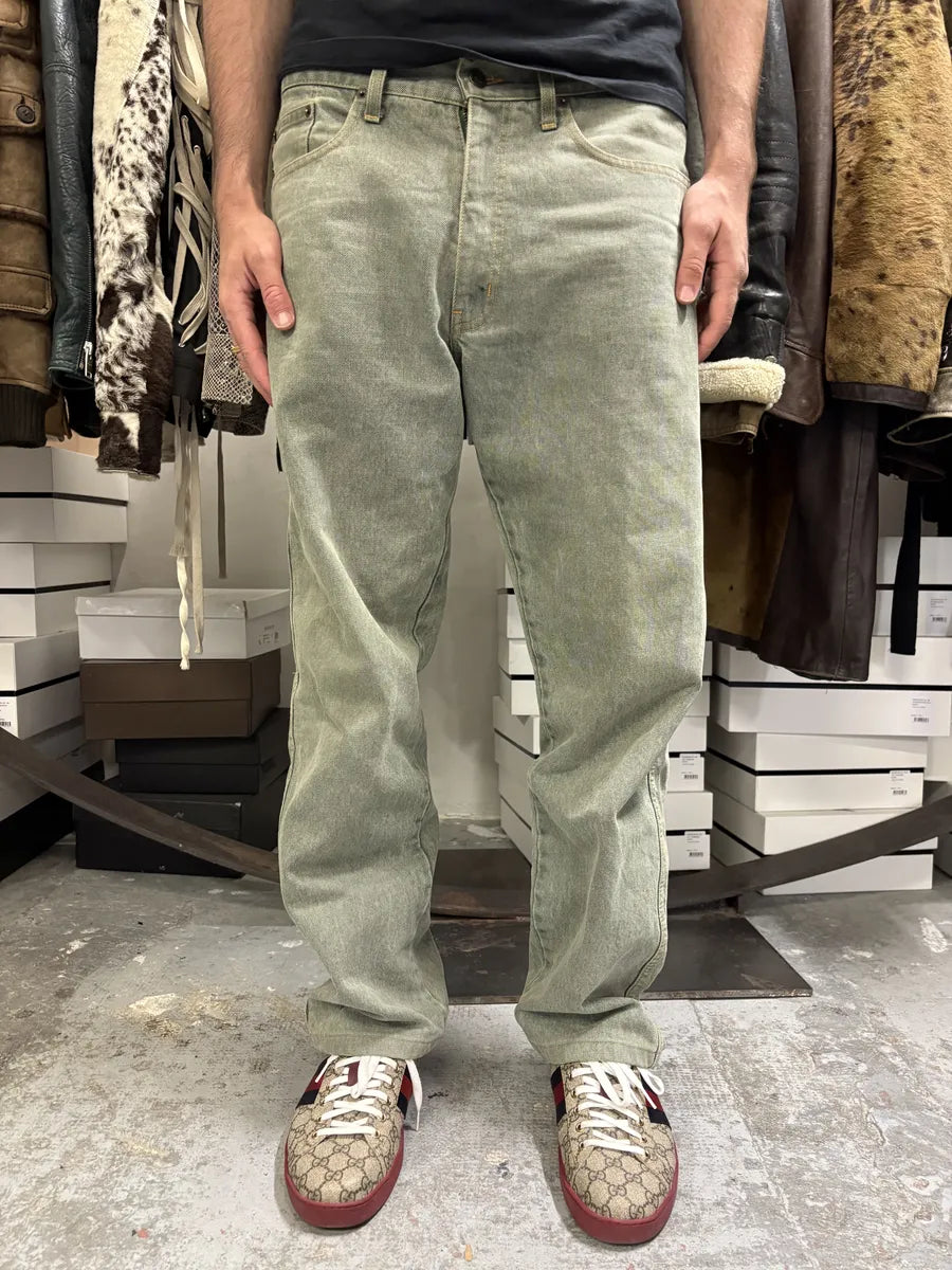 2000s Moschino Faded Wash Green Cozy Denim Jeans CAFKByM 0