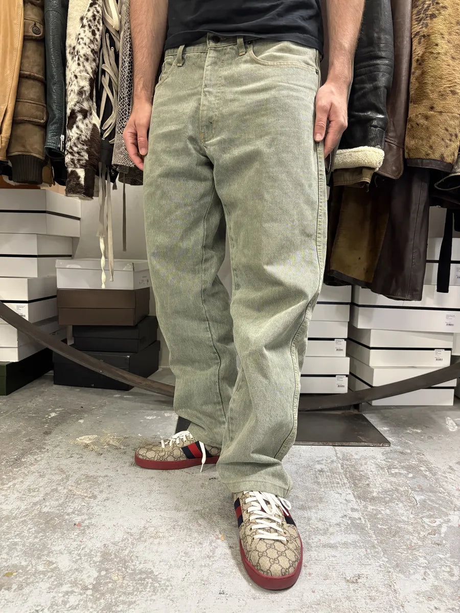 2000s Moschino Faded Wash Green Cozy Denim Jeans CAFKByM 3