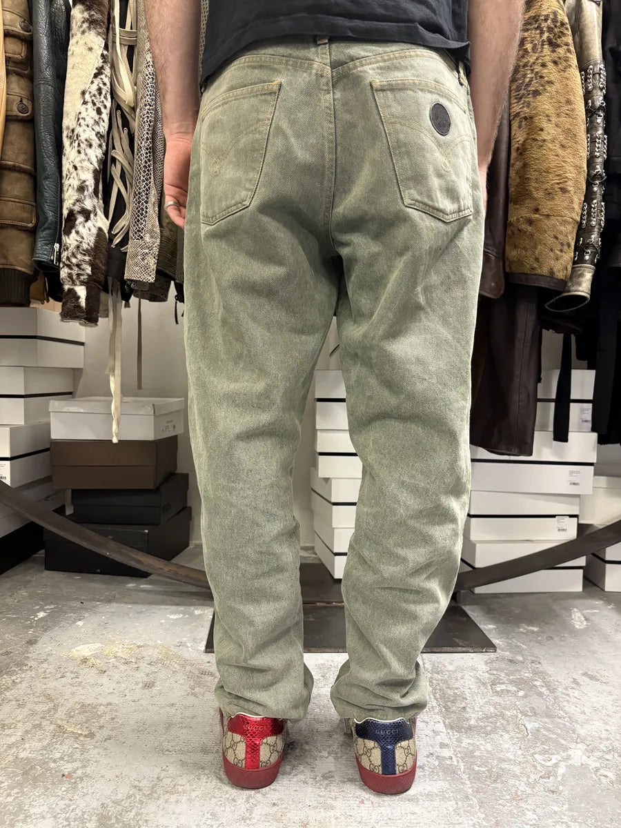 2000s Moschino Faded Wash Green Cozy Denim Jeans CAFKByM 4