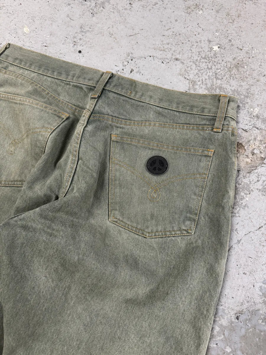2000s Moschino Faded Wash Green Cozy Denim Jeans CAFKByM 6