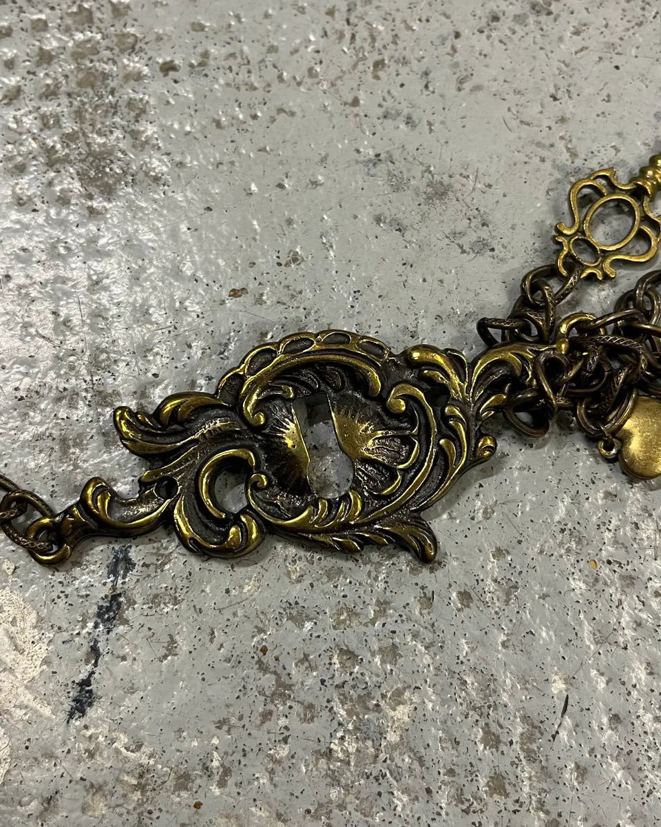 2000s Moschino Gold Metal Lock Charm Chain Necklace NhVDtMl 6