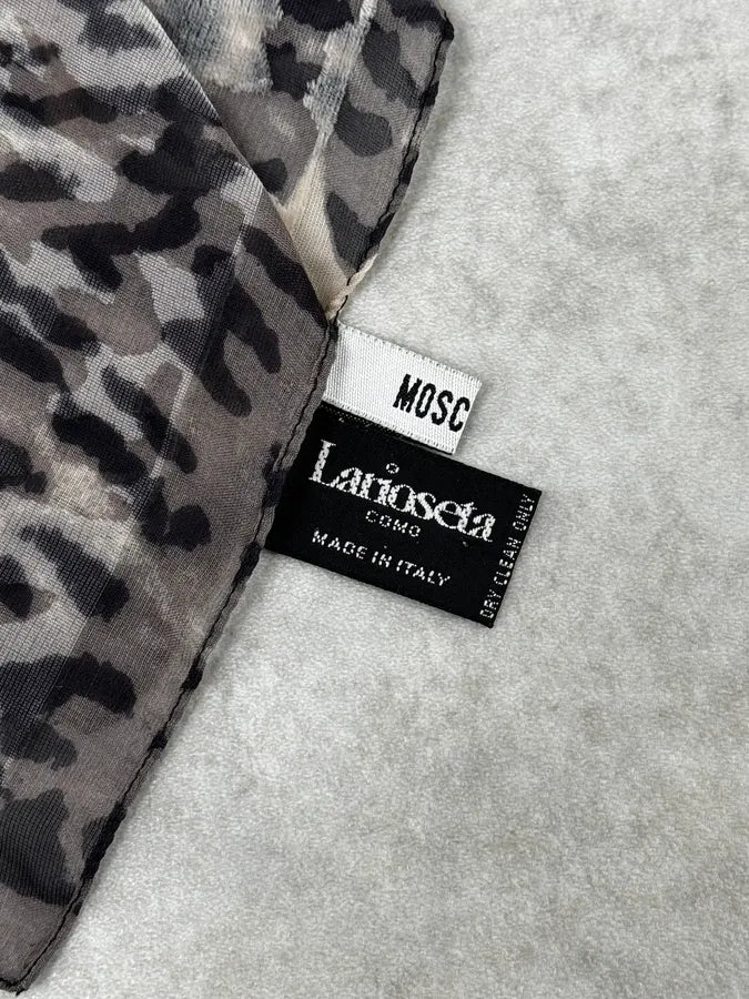 2000s Moschino Grey Rock Silk Scarf USXbSCb 4