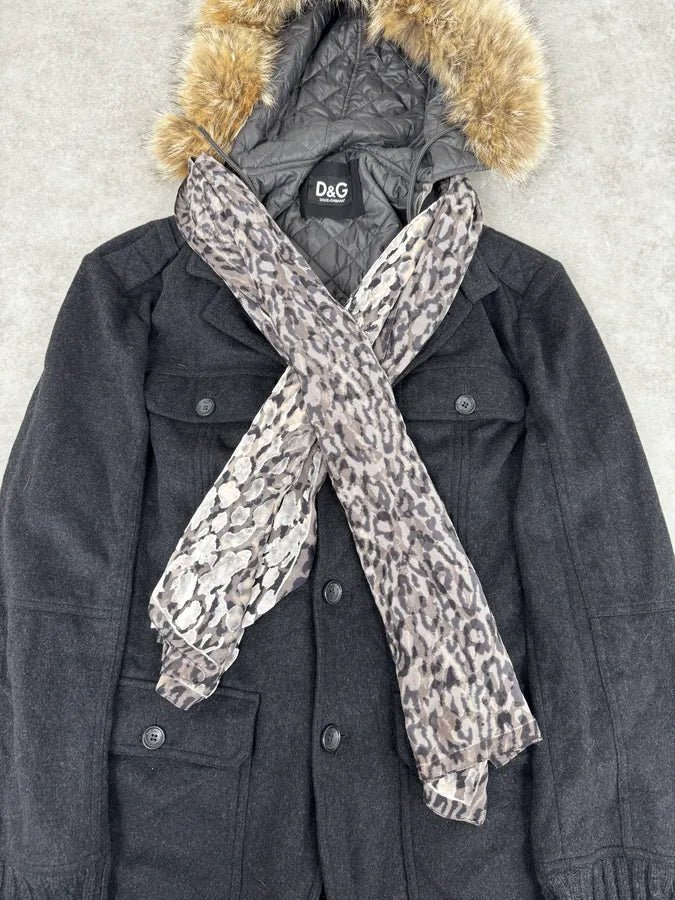 2000s Moschino Grey Rock Silk Scarf USXbSCb 1