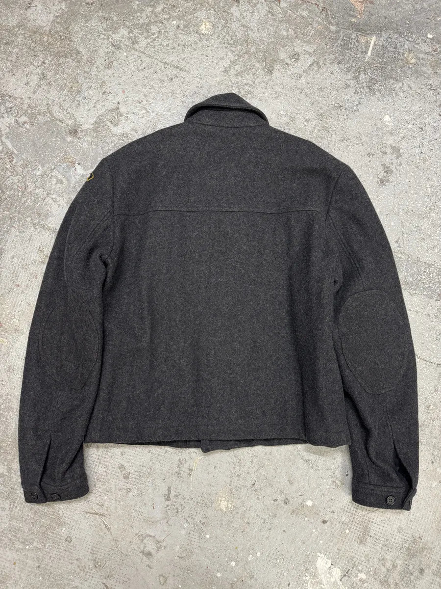 2000s Moschino Grey Wool Bomber Jacket (L) 1