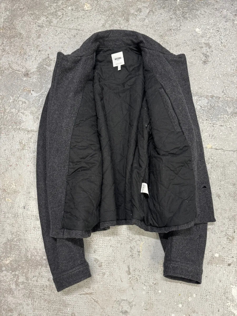 2000s Moschino Grey Wool Bomber Jacket (L) 5