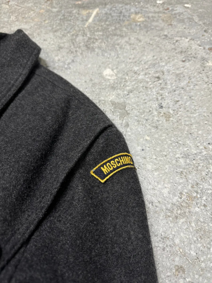 2000s Moschino Grey Wool Bomber Jacket (L) 6