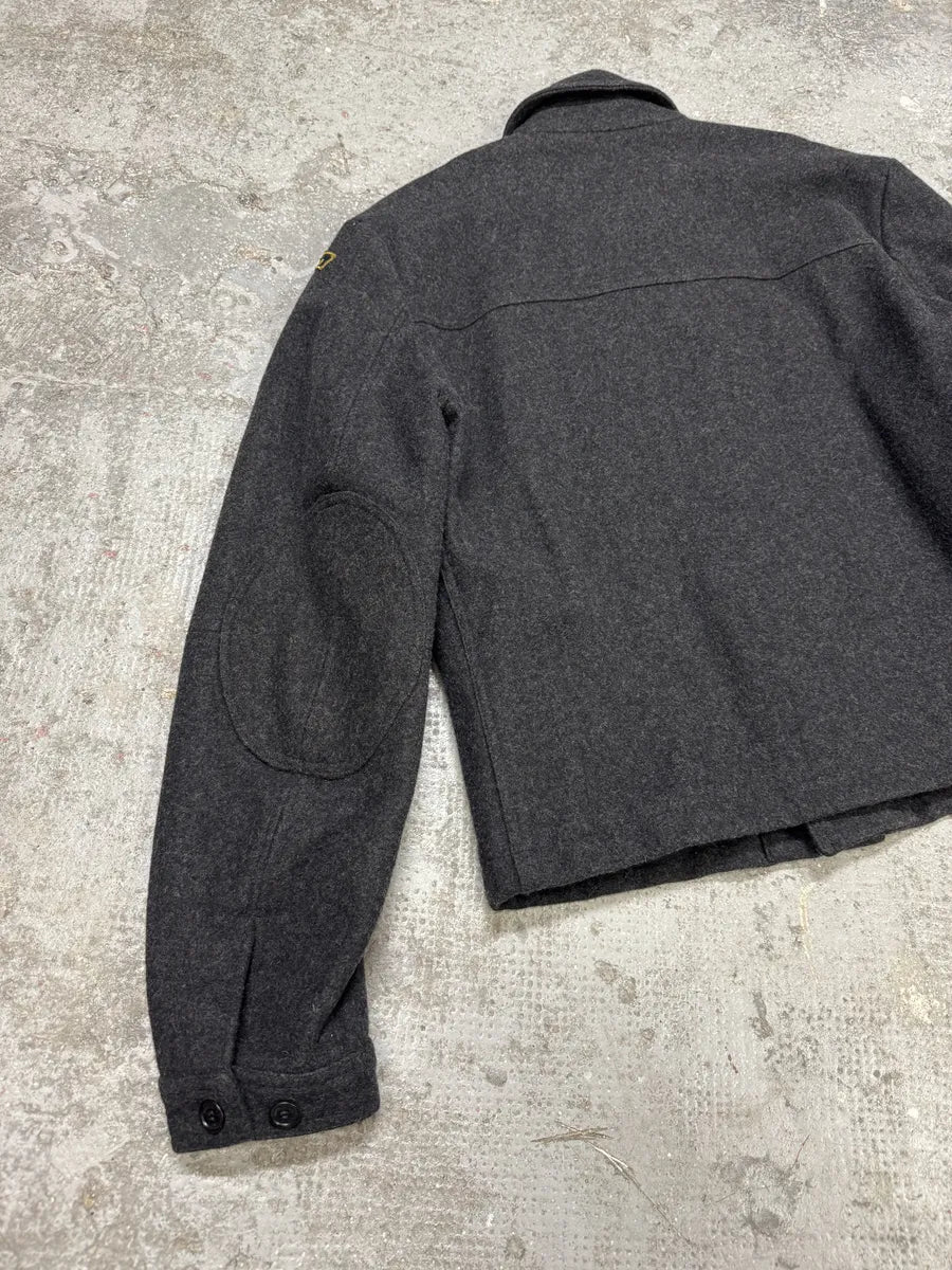 2000s Moschino Grey Wool Bomber Jacket (L) 7