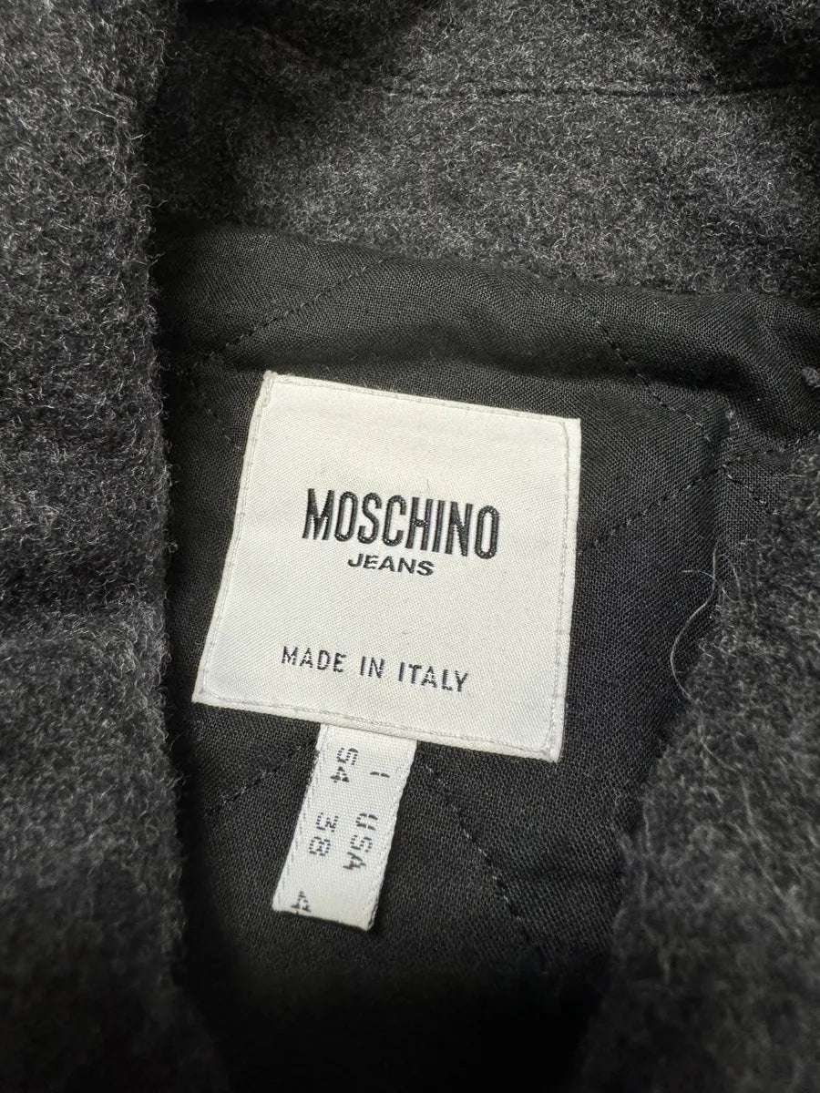 2000s Moschino Grey Wool Bomber Jacket (L) 8