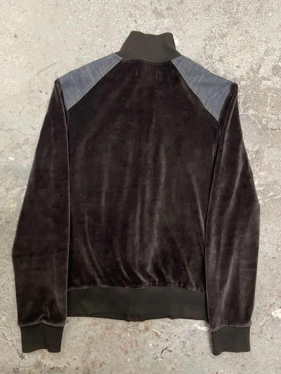 2000s Moschino Hybrid Velvet Denim Jacket xCPcjVs 1