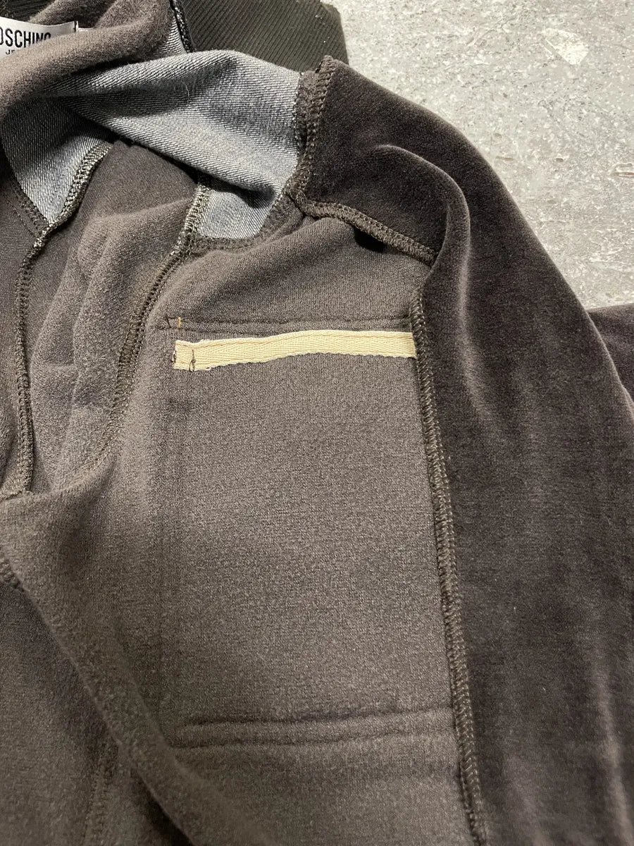 2000s Moschino Hybrid Velvet Denim Jacket (S) 5