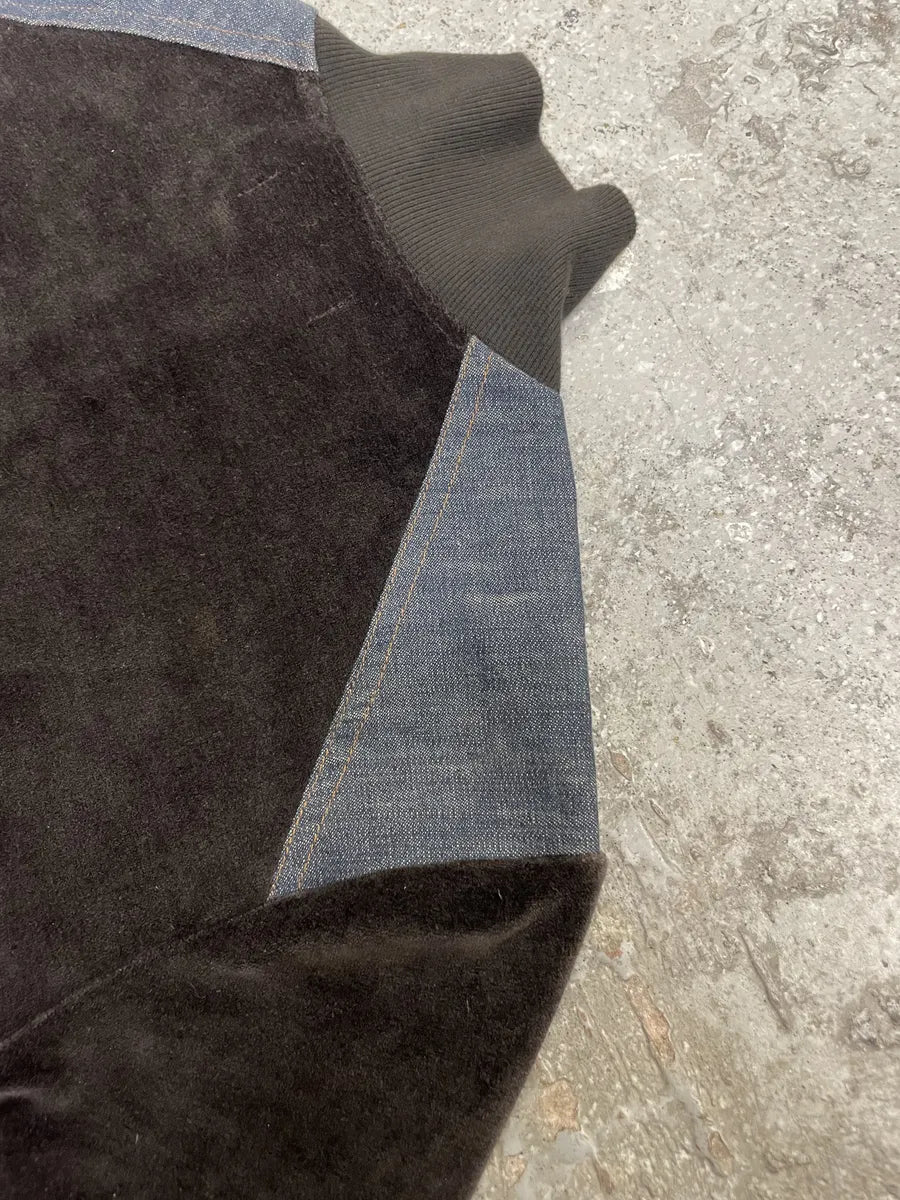 2000s Moschino Hybrid Velvet Denim Jacket xCPcjVs 9