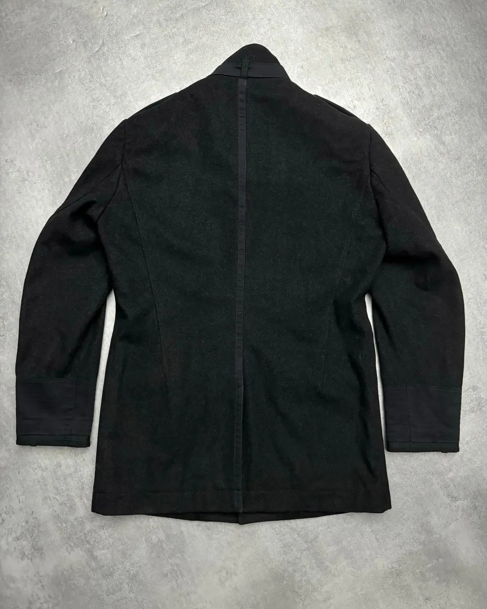2000s Moschino Imperial Black Utilitarian Wool Trench Coat inypepJ 1