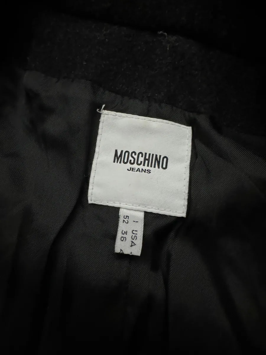 2000s Moschino Imperial Black Utilitarian Wool Trench Coat inypepJ 3