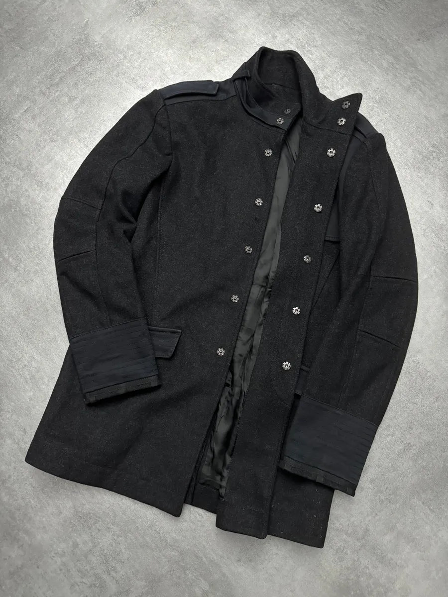 2000s Moschino Imperial Black Utilitarian Wool Trench Coat inypepJ 6