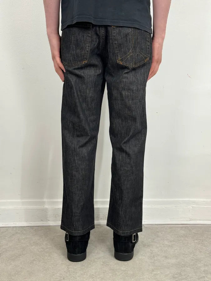 2000s Moschino Large Brut Navy Denim Jeans iLEsFhe 3