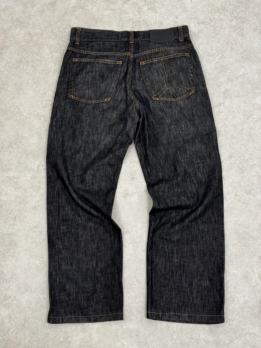 2000s Moschino Large Brut Navy Denim Jeans iLEsFhe 4