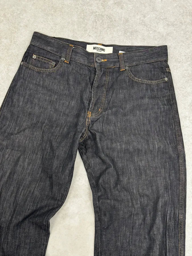 2000s Moschino Large Brut Navy Denim Jeans iLEsFhe 5