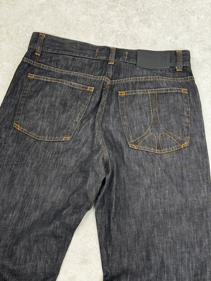 2000s Moschino Large Brut Navy Denim Jeans iLEsFhe 6
