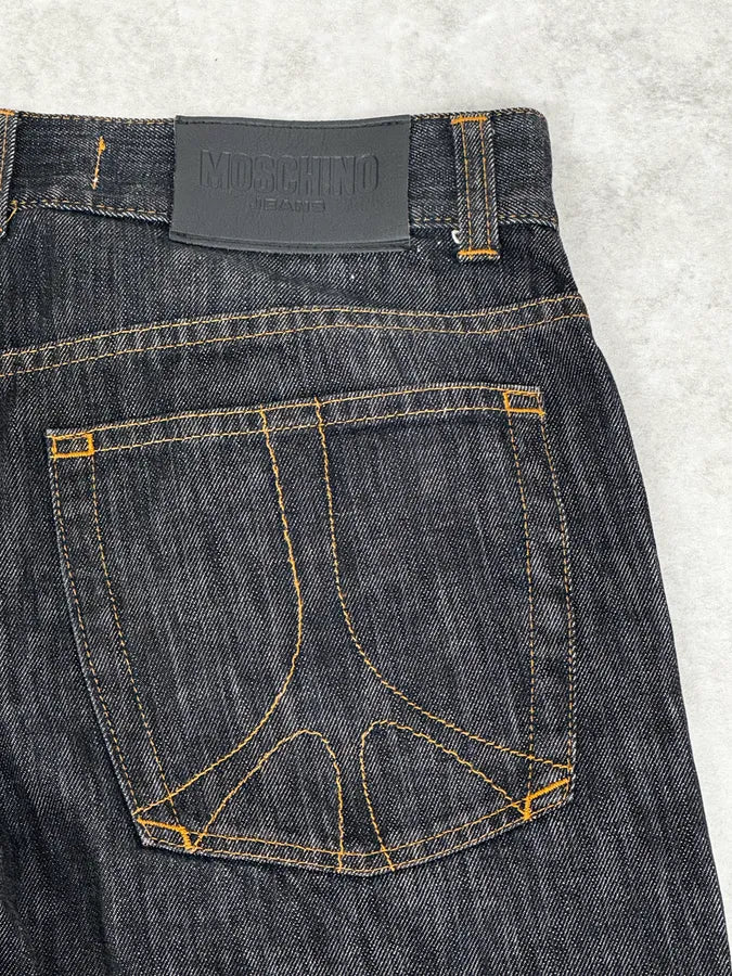 2000s Moschino Large Brut Navy Denim Jeans iLEsFhe 7