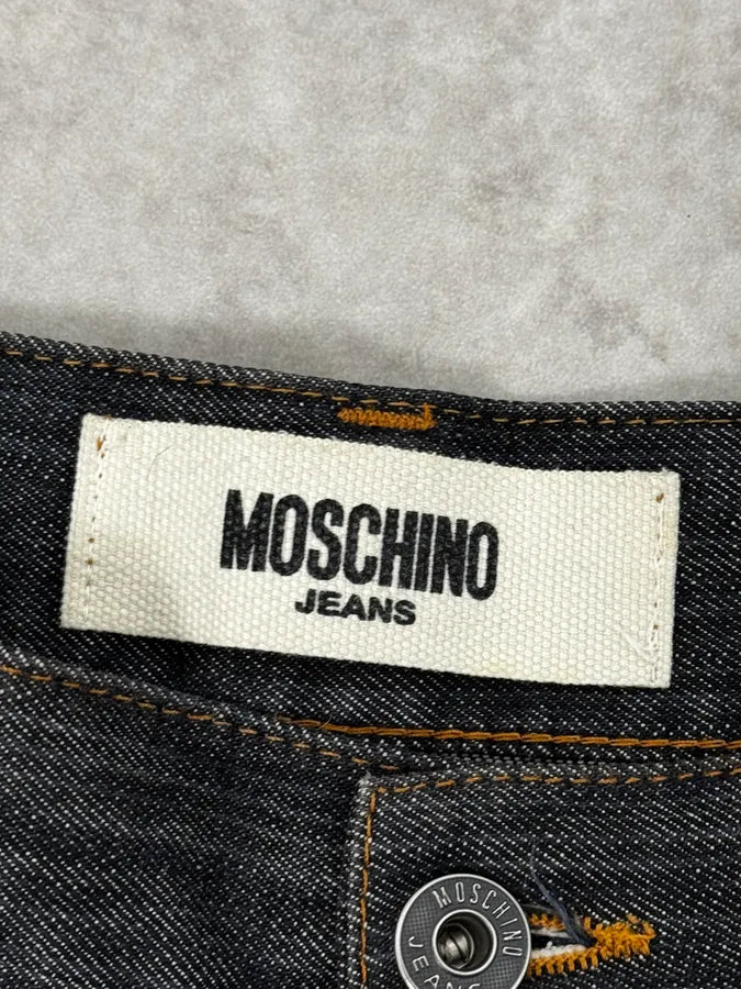 2000s Moschino Large Brut Navy Denim Jeans iLEsFhe 8