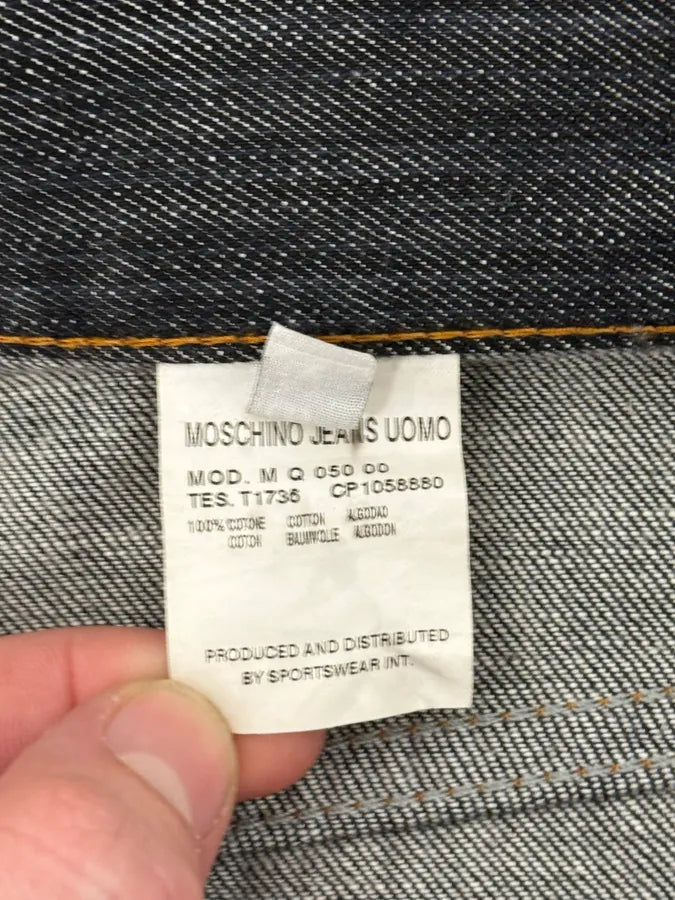 2000s Moschino Large Brut Navy Denim Jeans iLEsFhe 9
