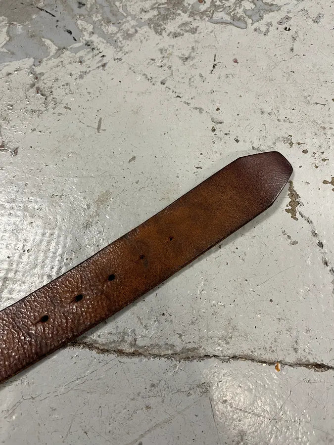 2000s Moschino Love Heart Brown Leather Belt xtZgLbv 5