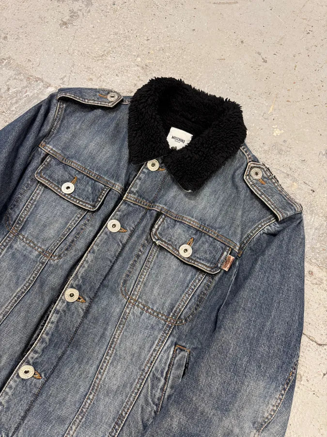 2000s Moschino Majestic Deer Blue Denim Jacket oQZmfUG 5