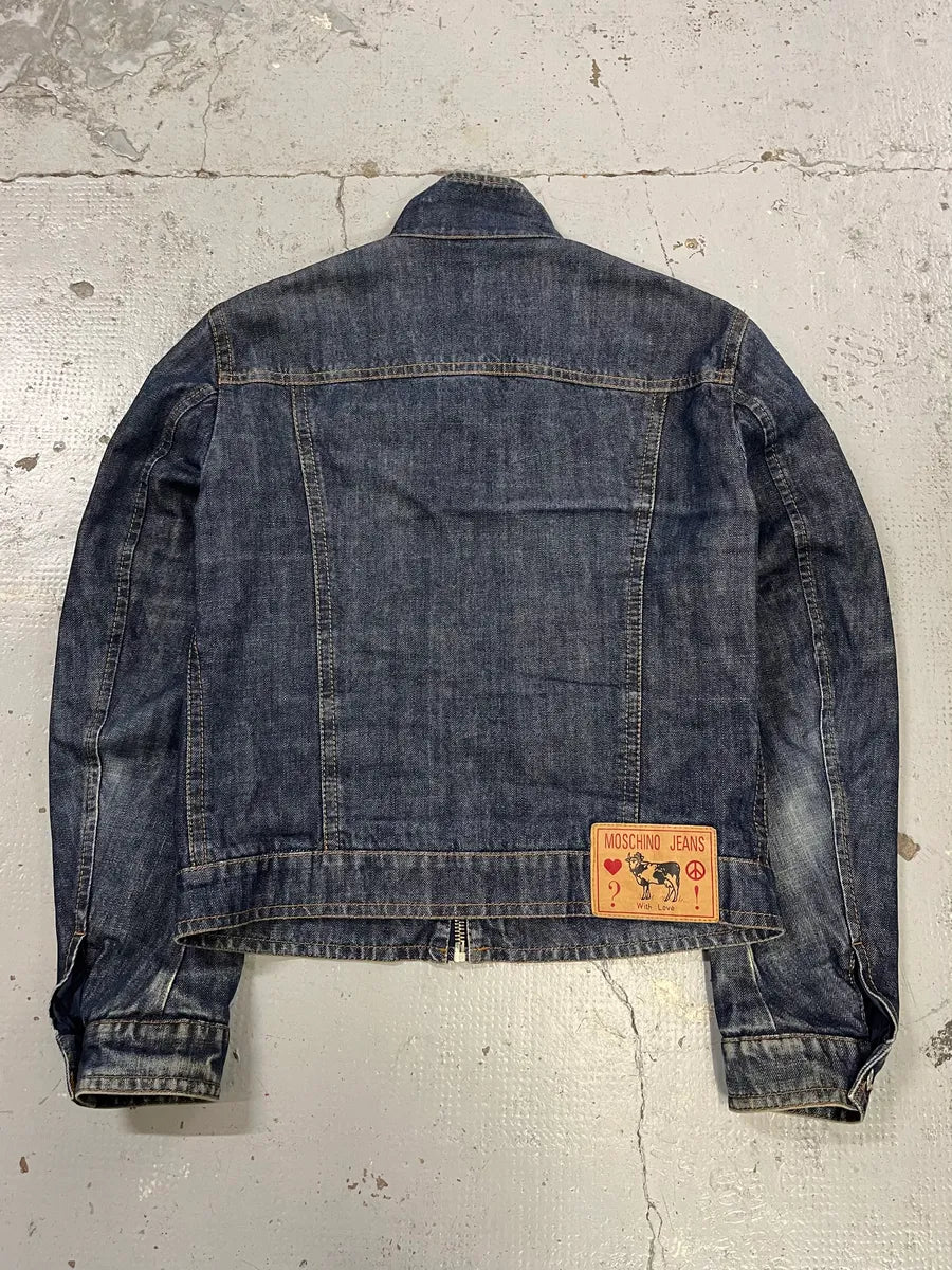 2000s Moschino Multi-Zip Blue Worker Denim Jacket KLgopfq 1