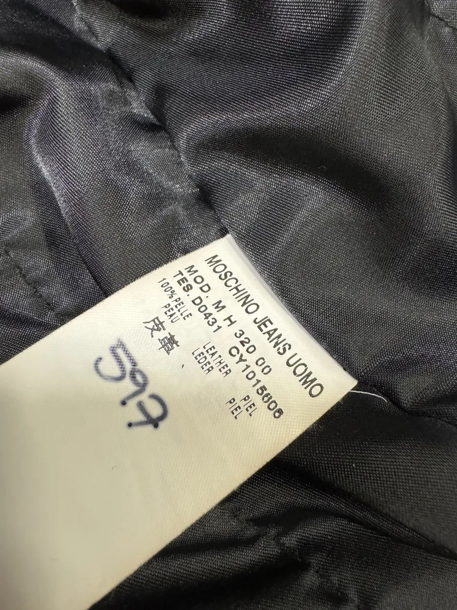 2000s Moschino Multi Zips Circle Black Leather Jacket qDuGfJi 9