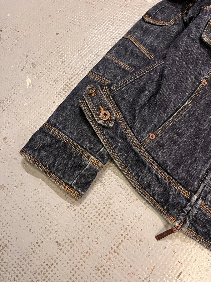 2000s Moschino Navy Brut Cargo Denim Jacket JCpcYlF 5