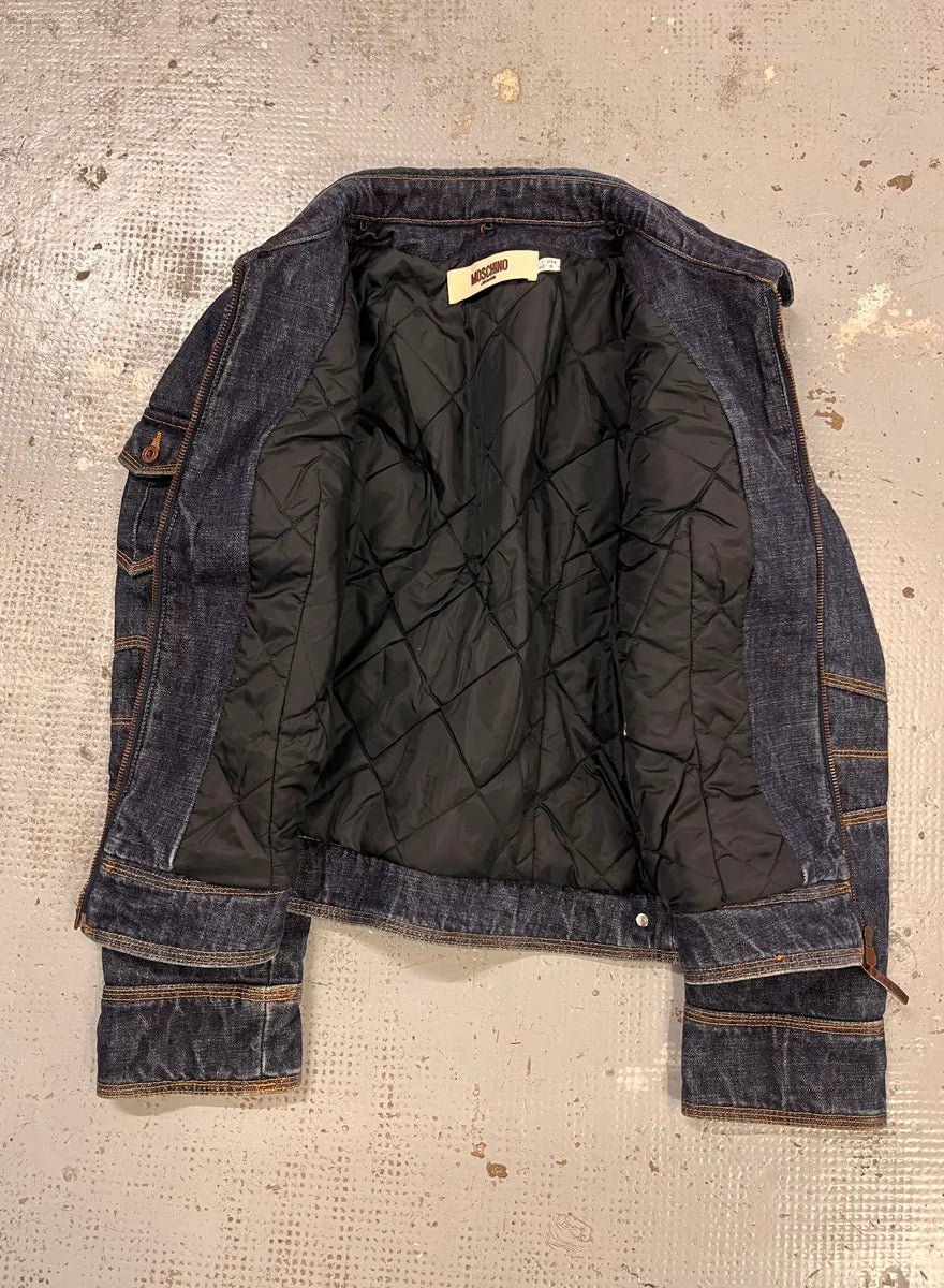 2000s Moschino Navy Brut Cargo Denim Jacket JCpcYlF 7