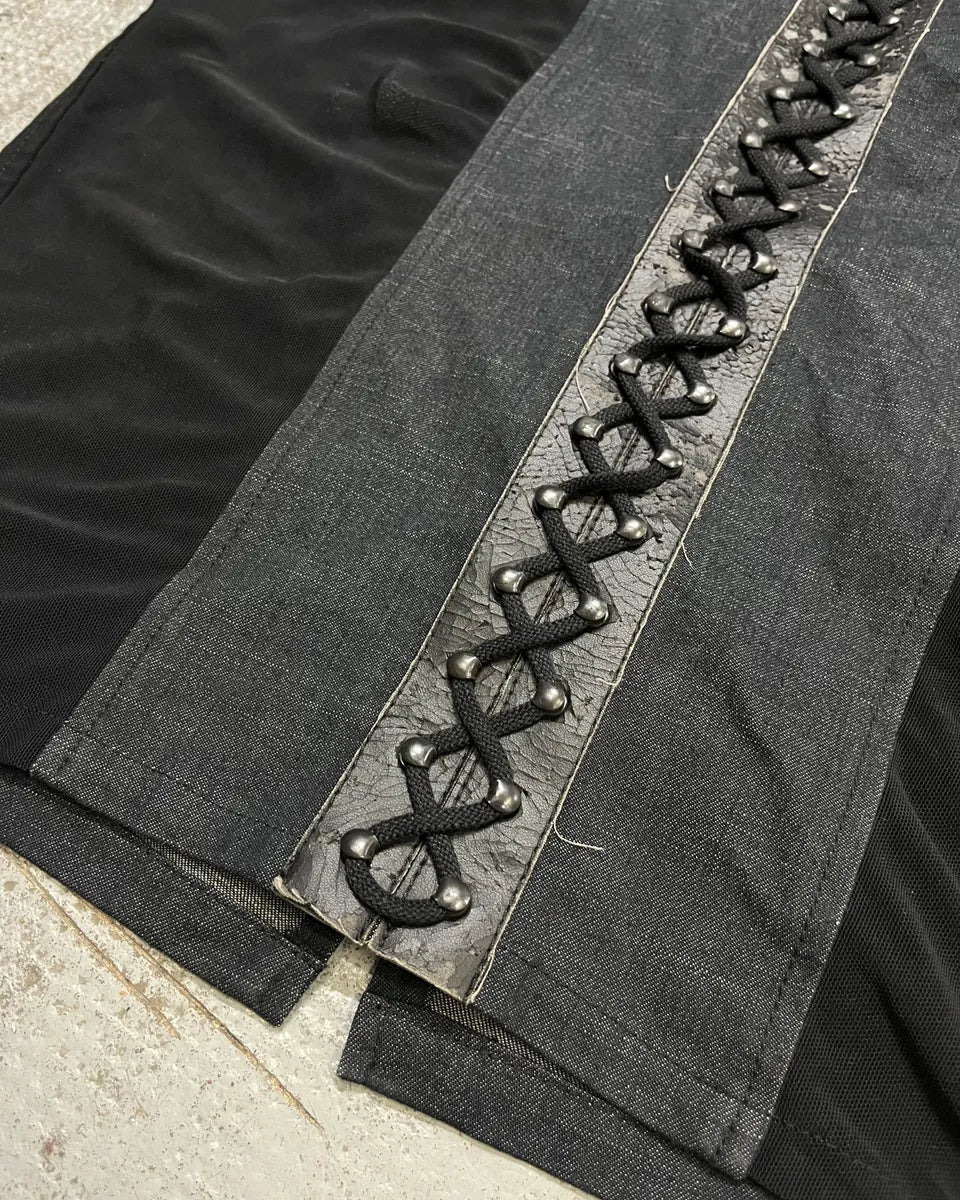2000s Moschino Navy Denim Corset Black Dress aNFujrP 6