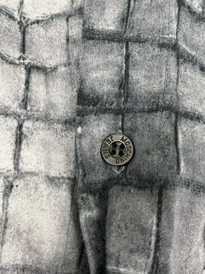 2000s Moschino Navy Scales Crocodile Effect Shirt WHVMqSE 10
