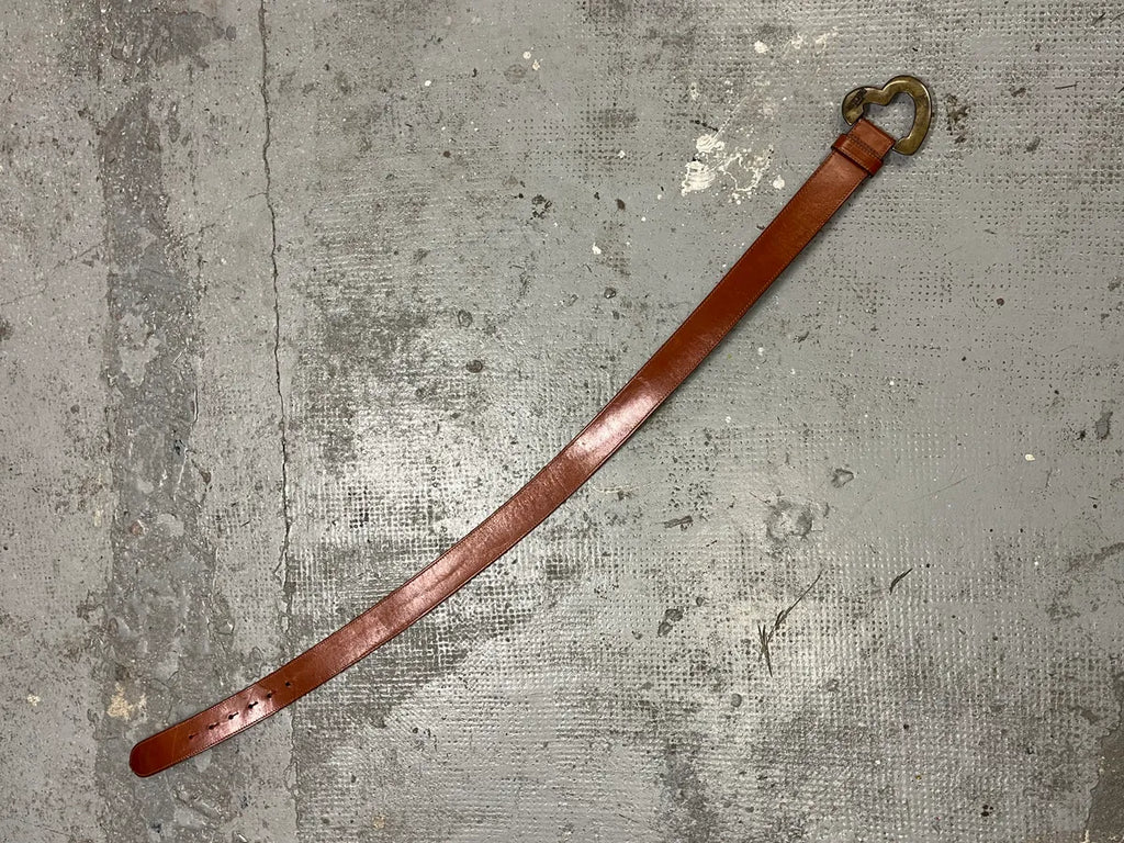 2000s Moschino Orange Leather Heart Belt CoLmxIe 5