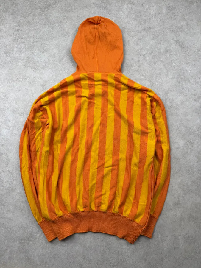 2000s Moschino Orange Yellow Striped Hoodie ZRlxPDO 4