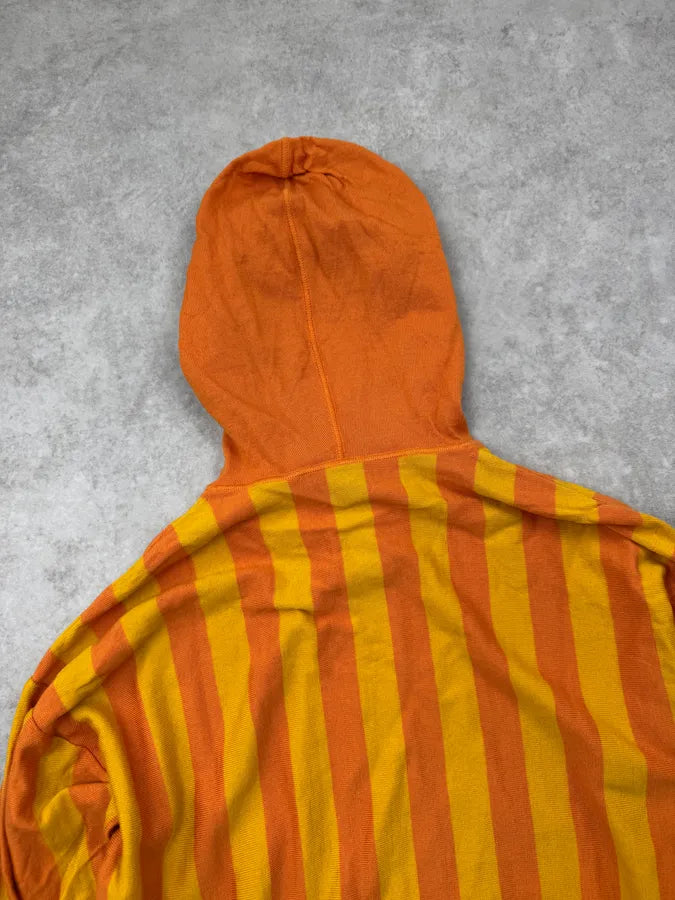 2000s Moschino Orange Yellow Striped Hoodie ZRlxPDO 5