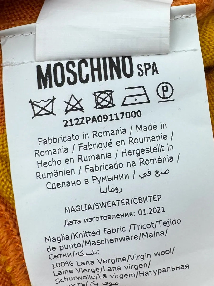 2000s Moschino Orange Yellow Striped Hoodie ZRlxPDO 8
