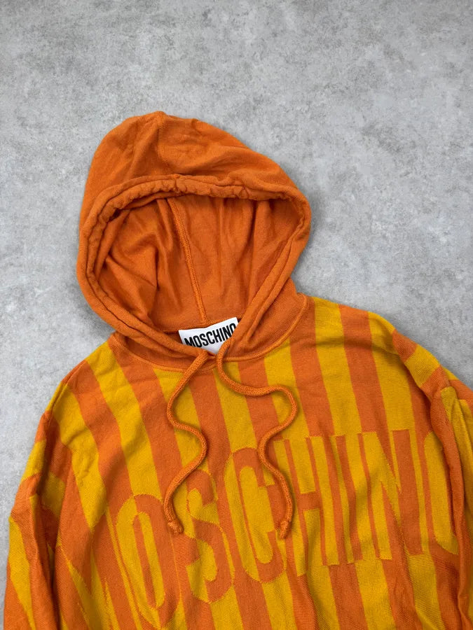 2000s Moschino Orange Yellow Striped Hoodie ZRlxPDO 3