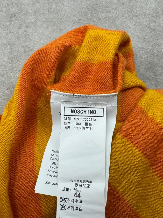 2000s Moschino Orange Yellow Striped Hoodie ZRlxPDO 7