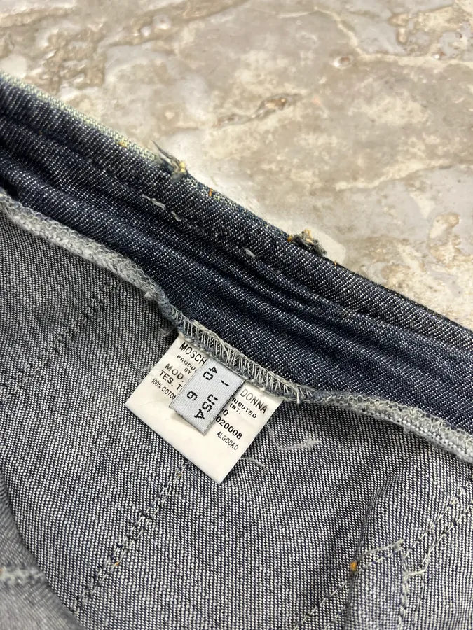 2000s Moschino Patchwork Lines Blue Denim Jeans GDogPSH 10