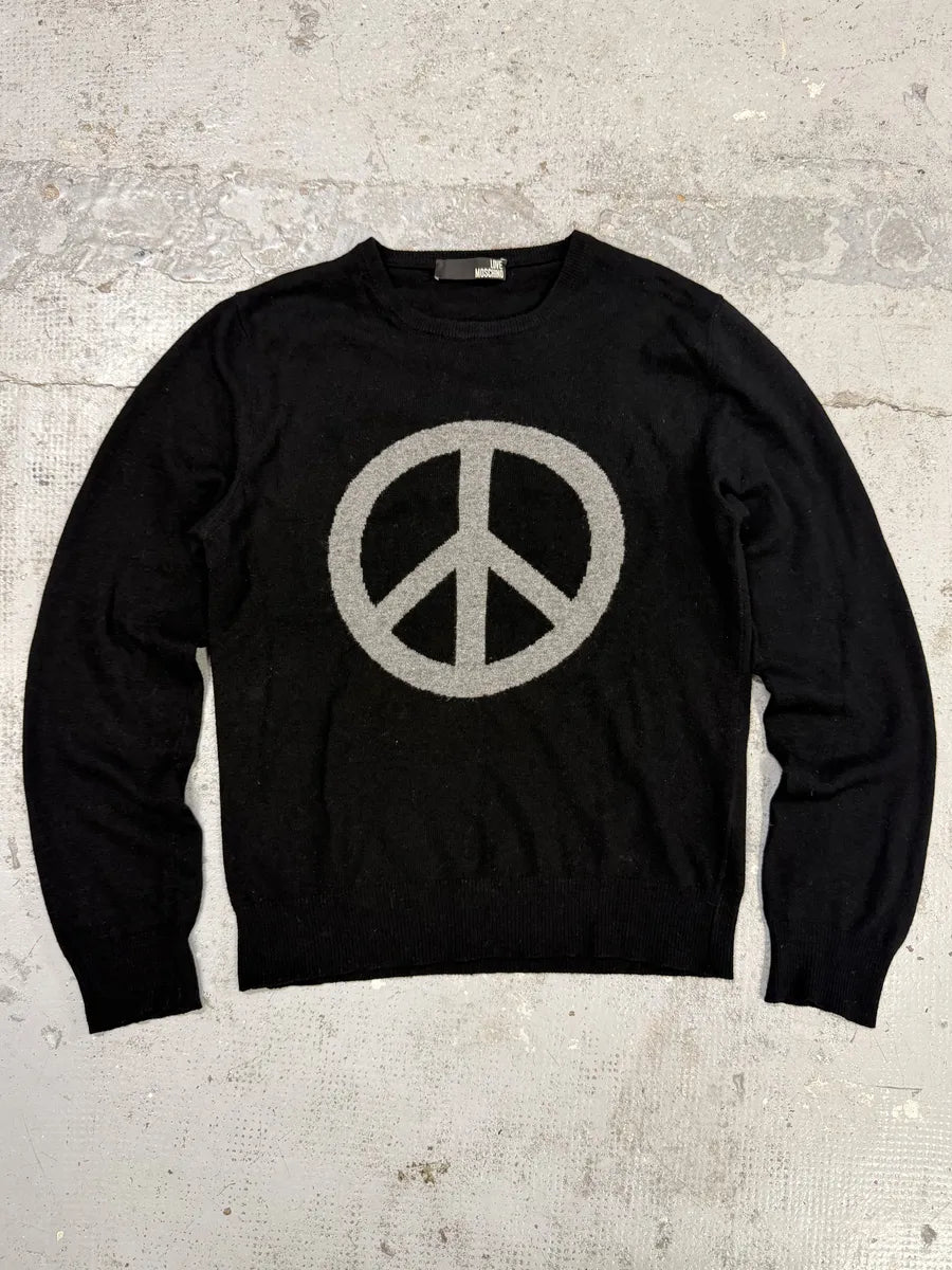2000s Moschino Peace Black Sweater kILZmJn 0