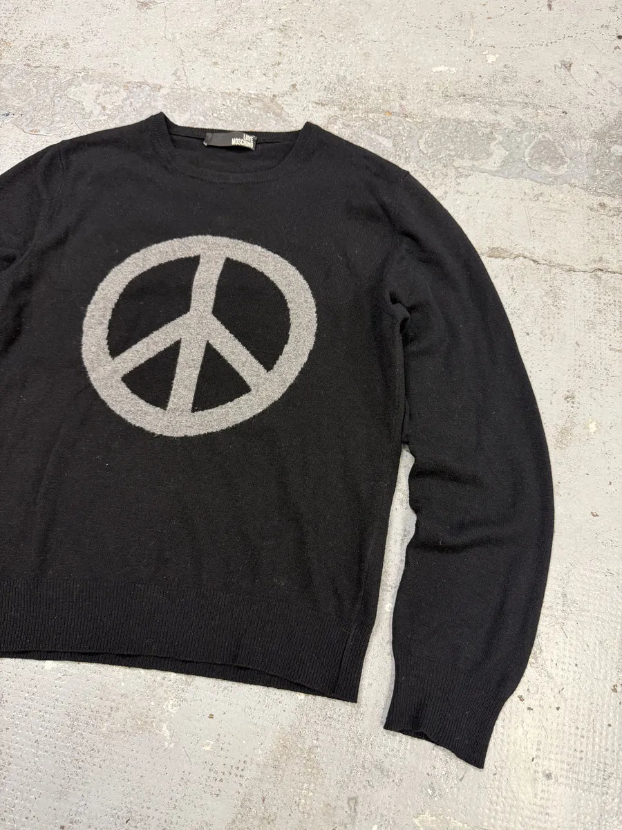 2000s Moschino Peace Black Sweater kILZmJn 5