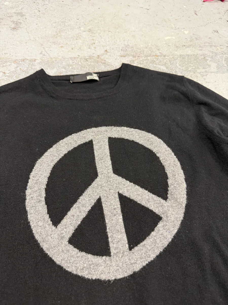 2000s Moschino Peace Black Sweater kILZmJn 8