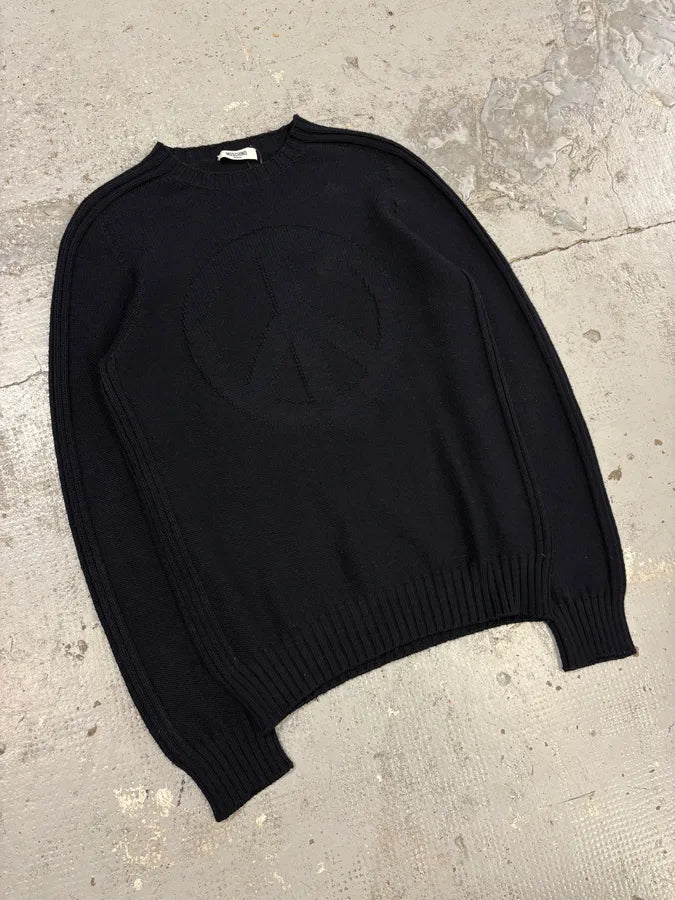 2000s Moschino Peace Navy Wool Sweater DNaatVV 3