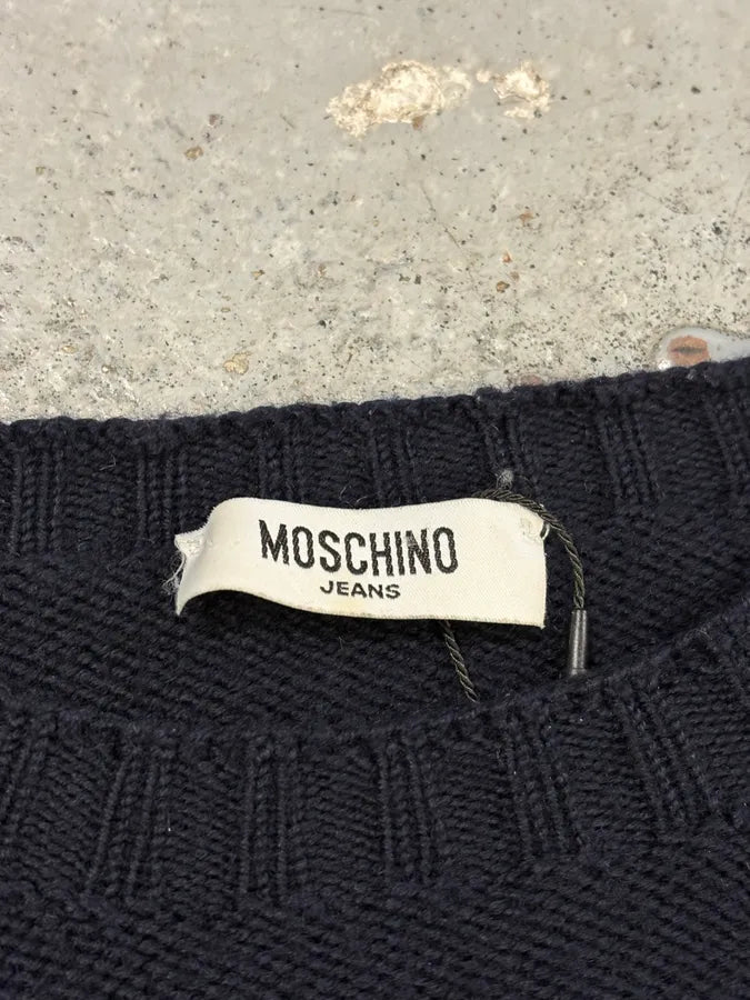 2000s Moschino Peace Navy Wool Sweater DNaatVV 8