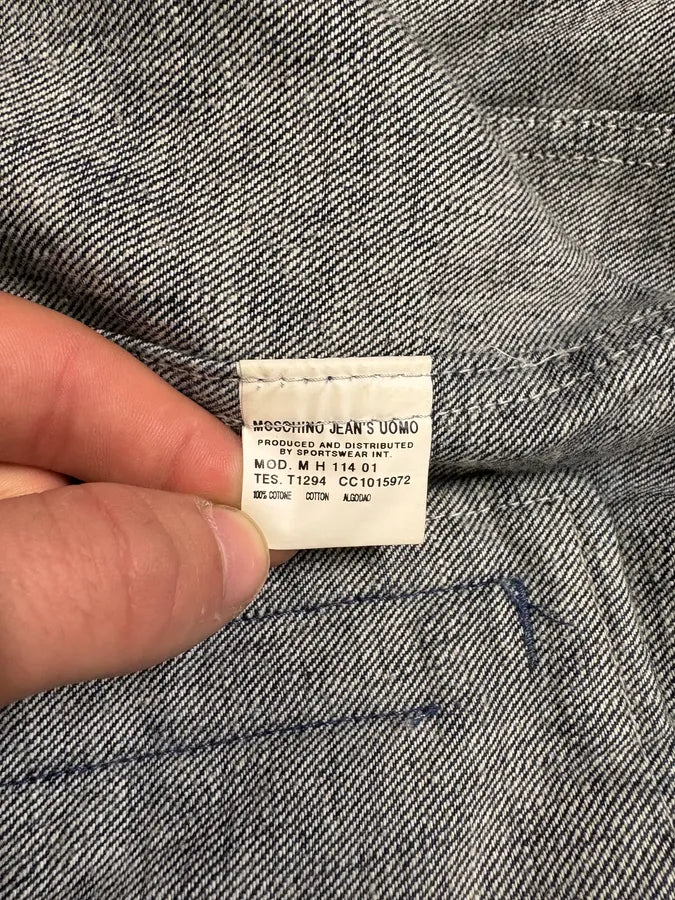 2000s Moschino Peace Raw Denim Jacket EXNpcbG 11